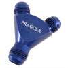 Fragola 900611 Blue Y Fitting, -10 AN Male to -8 AN Male to -8 AN Male, flare to flare, aluminum, blue anodized, sold individually